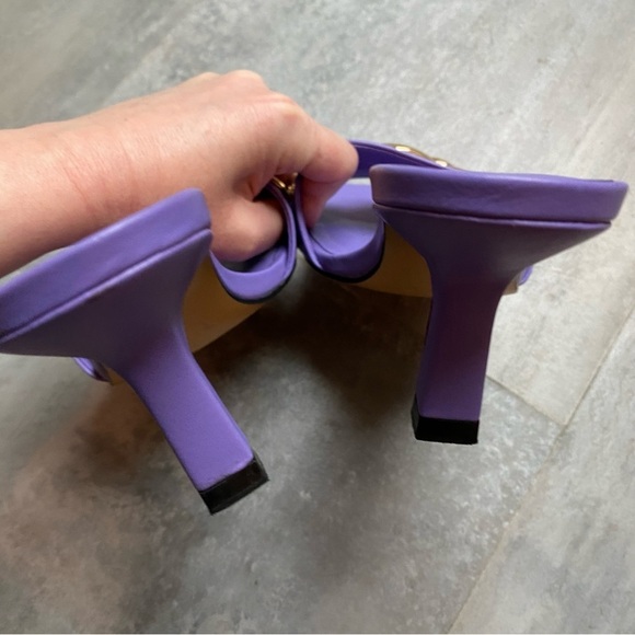 Zara heeled‎ sandal with chain Lilac Size 6.5 - Picture 7 of 8